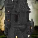 Halloween Haunted House Decor, Victorian Gothic Style, 12 Inches High, LED Light-Up, Black
