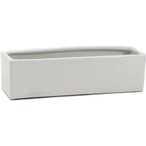 Long Rectangle Ceramic Planter Vase in White 14" x 4" x 4"H, Rectangular Box Block Terrarium Pot, Flower Arrangement, Tabletop Centerpiece, Home Decor Organization Storage Container, 1 Pc.