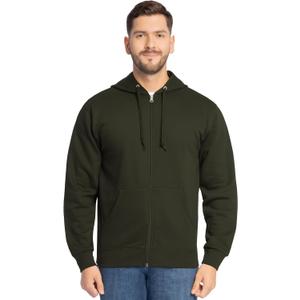 Fruit of the Loom Eversoft Fleece Hoodies, Pullover & Full Zip, Moisture Wicking & Breathable, Sizes S-4X (Duffle Bag Green Full Zip)