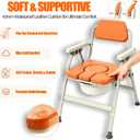 Foldable Bedside Commode, 304 Steel Portable Toilet for Adults