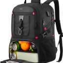 17.3 Inch Laptop Insulated Backpacks with Cooler Compartment,Men Work Cooler Backpack Insulated Lunch Bag for Teens Boys with Charging Port for Gym College Travel