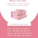 DOWNCOOL Queen Comforter Set -All Season Bedding Comforters Sets with 2 Pillow Cases-3 Pieces Bedding Sets Queen -Down Alternative Pink Queen Size Comforter Sets(88"x92")