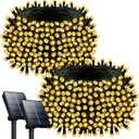 Selarlyt 2 Pack Solar String Lights Outdoor Waterproof, 72FT 200 LED Solar String Lights with 8 Lighting Modes, IP65 Waterproof Solar Lights Outdoor for Xmas Garden Party Tree Decor, Warm White