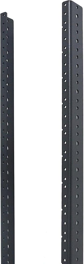 RIVECO 18U Rack Rails 2 PCS, 0.12 Inches Thickness Steel Tapered Holes Horizontal & Vertical Rack Mount Rails for Recording & Network Wooden Cabinet Mounting, 10/32 Screws Included