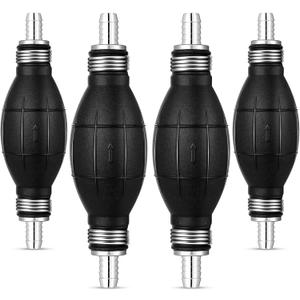 BBTO 4 Pieces Black Primer Bulb Rubber Fuel Pump Transfer Vacuum Fuel Primer Bulb Marine Gas Siphon Hand Pump Outboard Line for Petrol Marine Boat Accessories(1/4'' 6 mm)