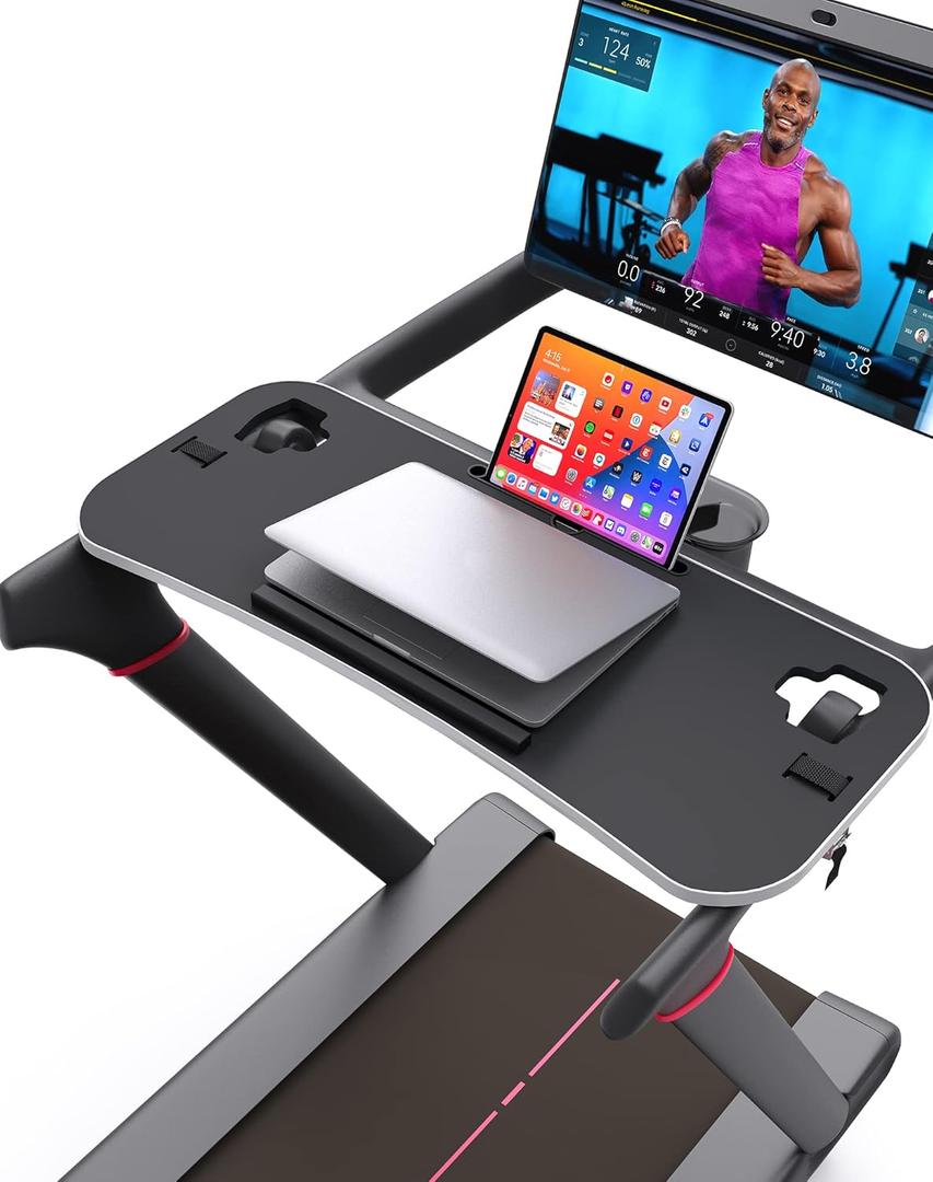 New Tread Laptop Tray, Treadmill Desk Tray, Upgrade 36" Treadmill Tray Compatible with The New Peloton Tread, Ergonomic Tread Tray for Laptop, Easy Mount Exercise Workstation with Protective Strip (New Peloton Tread Laptop Tray - Black)