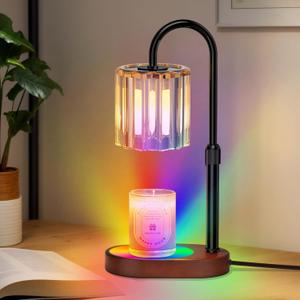 Lukasa Candle Warmer Lamp, with RGB LED Lights,Timer and Dimmer, Adjustable Height, House Warming Gifts New Home Decor, Gifts for Women Mom, Wax Melt Warmer for Scented Jar Candles