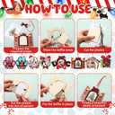 Jenaai 16 Pcs Dog Christmas Picture Ornament Craft Set, DIY Wooden Pet Keepsakes, Personalized Christmas Picture Frame Ornaments for Puppy Photos, Xmas Tree Hanging Decorations Gifts