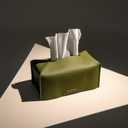 OLETHA Aesthetic Rectangle Tissue Box Cover, High Flat Box Tissues Holder Rectangular, Green