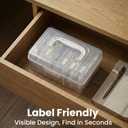 Portable Cord Organizer Box with Handle, 7 Clear Cable Storage Cases and Labels, Travel Cable Holder for Charging Cords, USB Wires, Earphones Home Desk Drawer Organizer (Type A)