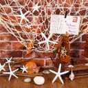 21 Pieces Starfish Ornament Sets Starfish Decor Fish Net Sea Wall Decor Fishnet Nautical Decoration for Crafts Beach Wedding Mermaid Party Under The Sea Party Decorations(White)