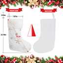 CCINEE 4PCS White Christmas Stockings,18 Inch Large Plush Faux Fur Xmas Stocking with Golden Snowflake Sequin Glitter Snowflake Hanging Stocking for Christmas Tree Wall Fireplace Home Decoration