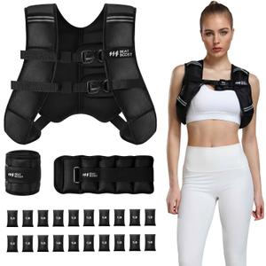 BeatBoost Adjustable Weighted Vest for Men Women, Vest Set, Adjustable 0-20LB Set