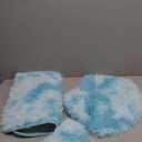 Bathroom Rugs Sets 3 Piece,U-Shaped Toilet Floor Mat +Non Slip Rugs +Toilet Lid Cover Mat,with PVC Point Rubber Backing (Light Blue Gradient)