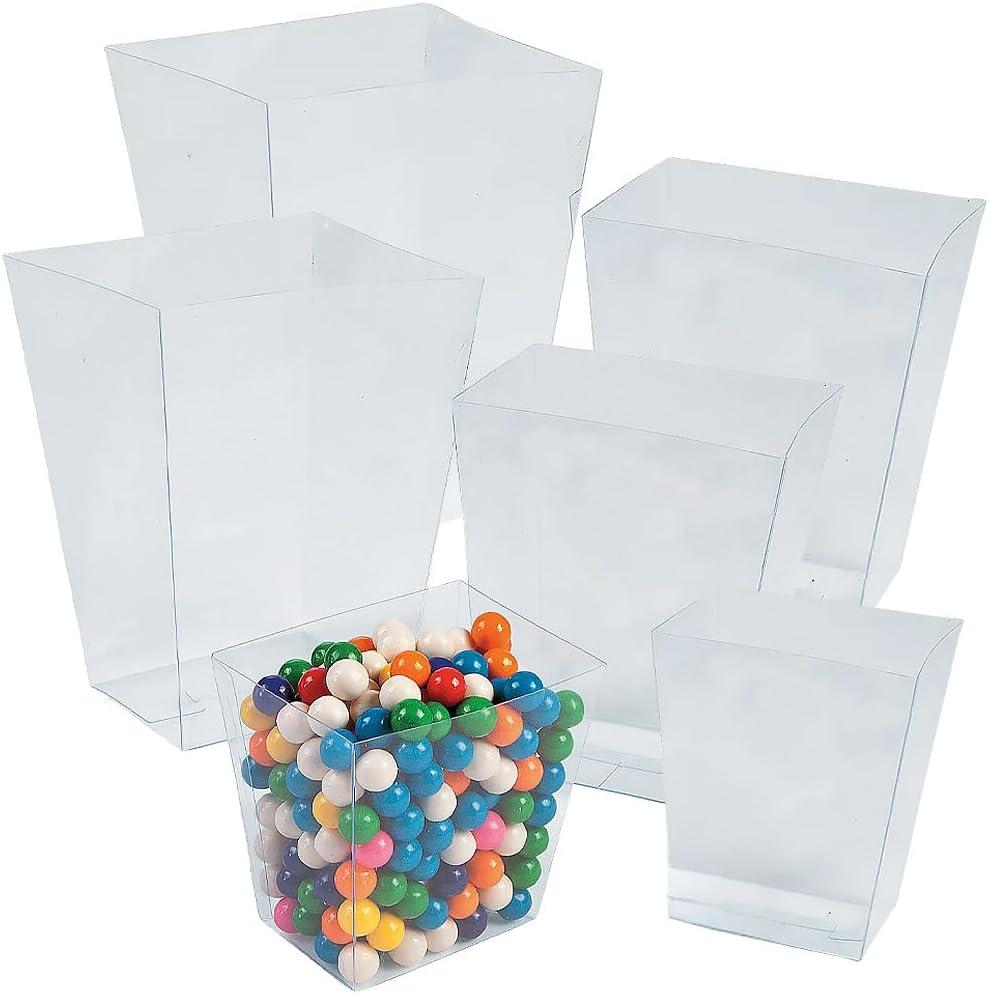 Fun Express Candy Dish Set - 6 Clear Plastic Bowls for Candy Buffet in 3 Sizes | Disposable Serving Dishes for Parties, Weddings & Catering Supplies | Heavy Duty Containers for Office Desk Display
