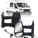 Replacement Driver Left Side Door Mirror Long Extension View Tow Mirror Power and Heated with Signal Light Indicator for Ford Transit 150 250 350 from 2010 to 2024