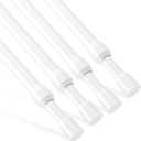 Tension Rod 28 to 48 Inch, Goowin Tension Curtain Rod, 5/8" Diameter No Drilling Small Tension Rod, Expandable Spring Loaded Curtain Rods, Tension Rods for Closet, windows, Cupboard, 4 Pack, White