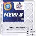 Filter King 18x25x1 Air Filter | 12-PACK | MERV 8 HVAC Pleated A/C Furnace Filters | MADE IN USA | Actual Size: 17.5 x 24.5 x .75"
