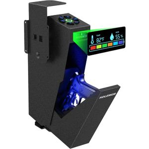 HOLEWOR Gun Safe, Biometric Pistol Safe Fingerprint Quick Access Drop Down Handgun Safe Single Mount Pistol Case for Desk Bedside Nightstand