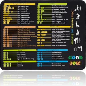 PUGPIU Excel Cheat Sheet Desk Pad, Keyboard Excel Shortcut Desk Mat, Small Mouse Pad, Keyboard Mat for Office Supplies (Small) 3Pcs