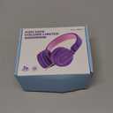 Kids Headphones, Wired Headphones for Kids On Ear with Microphone, 93dB Volume Limiter Headphone for Girls Boys, Foldable Lightweight Headphone for School Learning & Entertainment, Pink Purple