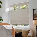 No Drill Cordless TDBU Roman Shades, Linen, 28x64