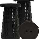 2 PCS Upgraded Collapsible Stool Chair, Max 660lb Folding Stool, Lightweight, Sturdy, Adjustable, Portable, Foldable Seat Stools for Outdoor Camping Fishing Hiking BBQ (Black)