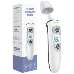 Ear Thermometer for Adults and Kids, Digital Accurate Ear and Forehead Thermometer with Fever Alarm, 1 Second Fast Result, Easy to use, 2 in 1 Mode (Grey)