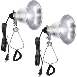 Simple Deluxe Clamp Lamp Light Socket with 5.5 Inch Aluminum Reflector, Suit for Max 60 Watt Lamp (No Bulb Included) with 18/2-Gauge 6 Feet Cord, 2 Pack,Silver