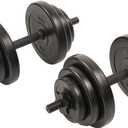 Sunny Health & Fitness Exercise Vinyl 40 Lb Dumbbell Set Hand Weights for Strength Training, Weight Loss, Workout Bench, Gym Equipment, and Home Workouts