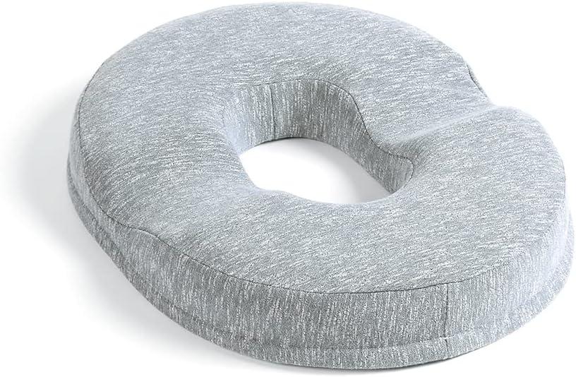 JEMA Donut Pillow, Tailbone Memory Foam Seat Cushion by Ergonomic Innovations for Sores, Coccyx, Sciatica, Pregnancy, Post Natal (Grey) JEMA Donut Pillow, Tailbone Memory Foam Seat Cushion by Ergonomic Innovations for Sores, Coccyx, Sciatica, Pregnancy, Post Natal (Grey)