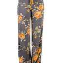 iChunhua Women's Comfy Stretch Floral Print Drawstring Palazzo Wide Leg Lounge Pants(M,Yellow)