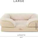 Town & Country Everyday CuddleTown Comfy Solid Bolster Sofa Pet Bed, Supportive & Calming Egg Crate Foam, Non-Slip Bottom, Machine Washable Cover, Beige, Large 35"x25"x8"