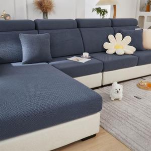 Sofa Covers Couch Covers for Sofa Pet Friendly Couch Cushion Covers Universal Sofa Covers Washable Stretch Slipcovers for Sectional Sofa (Texture Metal Gray,Chaise Cover)