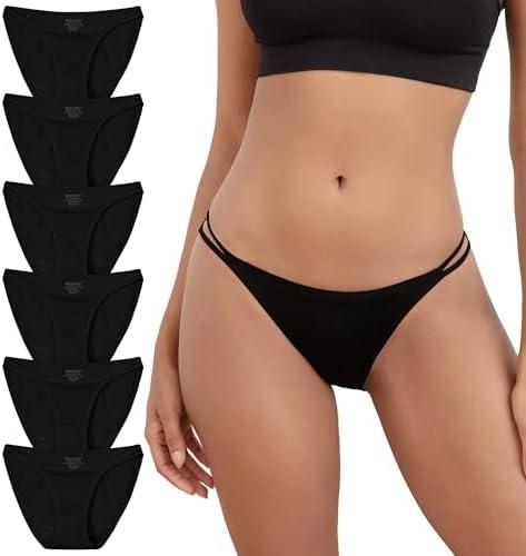 INNERSY String Bikini Panties for Women Sexy Silky Cheeky Underwear 6-Pack 2XL