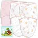 Cute Castle 3-Pack Baby Swaddle Sleep Sacks - Newborn Swaddle Sack - Ergonomic Baby Swaddles Blanket Warp for Boys and Girls - Baby Essentials (0-6 Months - Pink, Moon, Stars) (Large)