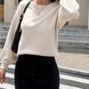SOLY HUX Women's Long Sleeve Pullover Sweater Bow Tie Back Drop Shoulder Fall Knit Tops