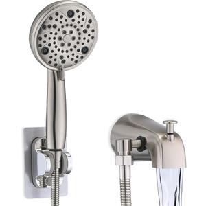 Slip-On Tub Spout with Diverter, High Pressure 8 Settings Hand Held Shower, All Metal Bathtub Faucet with Sprayer Brushed Nickel (With Handheld)