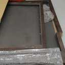 Farmhouse End Table,Large Side Table with 2-Tier Storage Shelf,Rustic Brown End Tables for Living Room,Square Tea Table,Walnut (1)