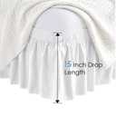 FreshCulture Elastic Wrap Around Bed Skirt - Easy Fit with 22-Inch Tailored Drop, Hotel Quality Dust Ruffle for Full Size Bed (White)