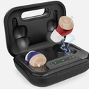 CUEME Hearing Aids - OTC Rechargeable Hearing Aids for Seniors, Clear Sound, Up to 48 Hours of Battery Life, 3 Sizes of Earbuds, Portable Charging Case Included, Automatic On/Off