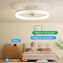 Smart Ceiling Fans with Light and Remote,20" Low Profile Ceiling Fan with 6-Speed & Dimmable LED, Alexa/APP Home Voice Control, App, Reversible Airflow, App Timer, for Bedroom White