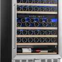 Antarctic Star 24 Inch Wine Fridge, 52 Bottle Wine Cooler Refrigerator. 39-64F Dual Zone Wine Refrigerator Glass Door, Built in or Freestanding Under Counter Fridge for Home Bar Office