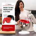 Thickened & Upgraded Silicone Liners for Kitchen Tilt-Head 5 Qt Mixers, Mixing Bowl Insert with Lids Compatible with Tilt-Head & Bowl-Lift Stand Mixers,Eliminate Replacement Bowl Needs(red)