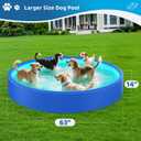 63" Drop-Stitch Foldable Dog Pool, Military-Grade Thickened PVC Dog Pet Bath Tub, Ultra-Rigid Collapsible Heavy Duty Kiddie Pool Doggie Pool for Small Medium Large Dogs (63"x 14" Blue)