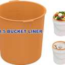 3.5 Gallon Silicone Bucket Liner - Reusable Mixing Liner for Concrete, Mortar, Grout, Paint, Food Grade Non-Stick, Easy to Clean & Durable (Orange, 3.5 Gallon)