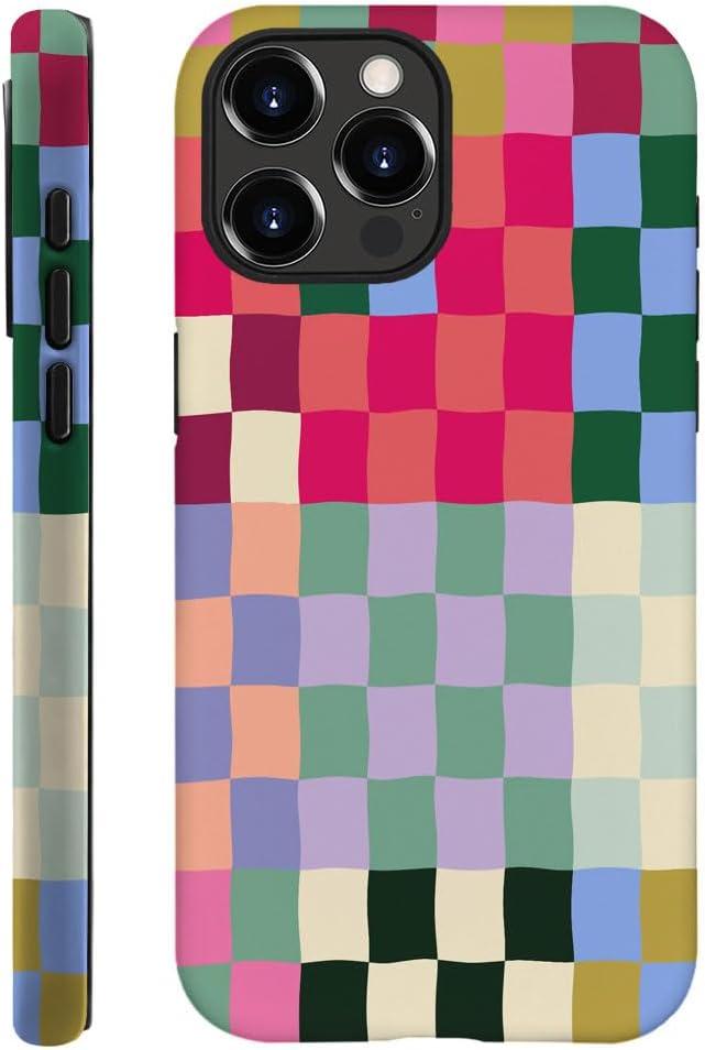 SEized Case Compatible with for iPhone 16 Pro,Colorful Checkerboard Phone Case for Girl Women Boy Men,Durable Protection Phone Case for iPhone 16 Pro