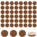 48 Pcs Felt Cabinet Door Bumpers, 1/2 Inches Diameter Self Adhesive Felt Pads Brown Furniture Pads for Cabinet Doors Kitchen Floor Drawers Cupboards