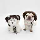 2 x Funny Dog Cat Cosplay Wig,Pet Wigs for Halloween, Christmas, Parties, Festivals, Dog Wigs for Small Medium and Large Dogs Black Brown Straight