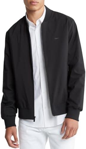 Calvin Klein Men's Matte Logo Zip Bomber Jacket L